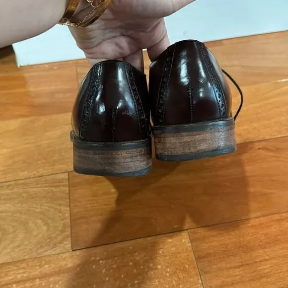 Cole Haan Mens Cap Toe C10840 Burgundy Leather Lace-up Oxfords Madison SZ 10.5M - Picture 6 of 15